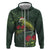 Meri Kirihimete Kakapo Zip Hoodie Green Silver Fern Christmas Vibe