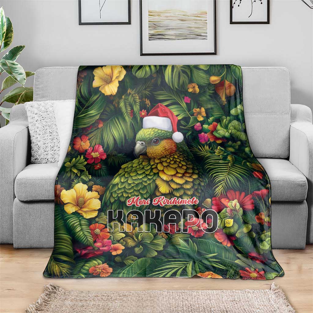Meri Kirihimete Kakapo Blanket New Zealand Christmas with Tropical Vibe LT9 - Polynesian Pride