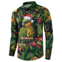 Meri Kirihimete Kakapo Button Sweatshirt New Zealand Christmas with Tropical Vibe LT9 - Polynesian Pride