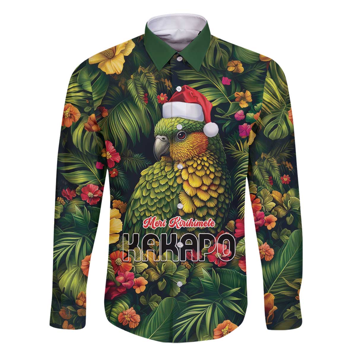 Meri Kirihimete Kakapo Family Matching Off The Shoulder Long Sleeve Dress and Hawaiian Shirt New Zealand Christmas with Tropical Vibe