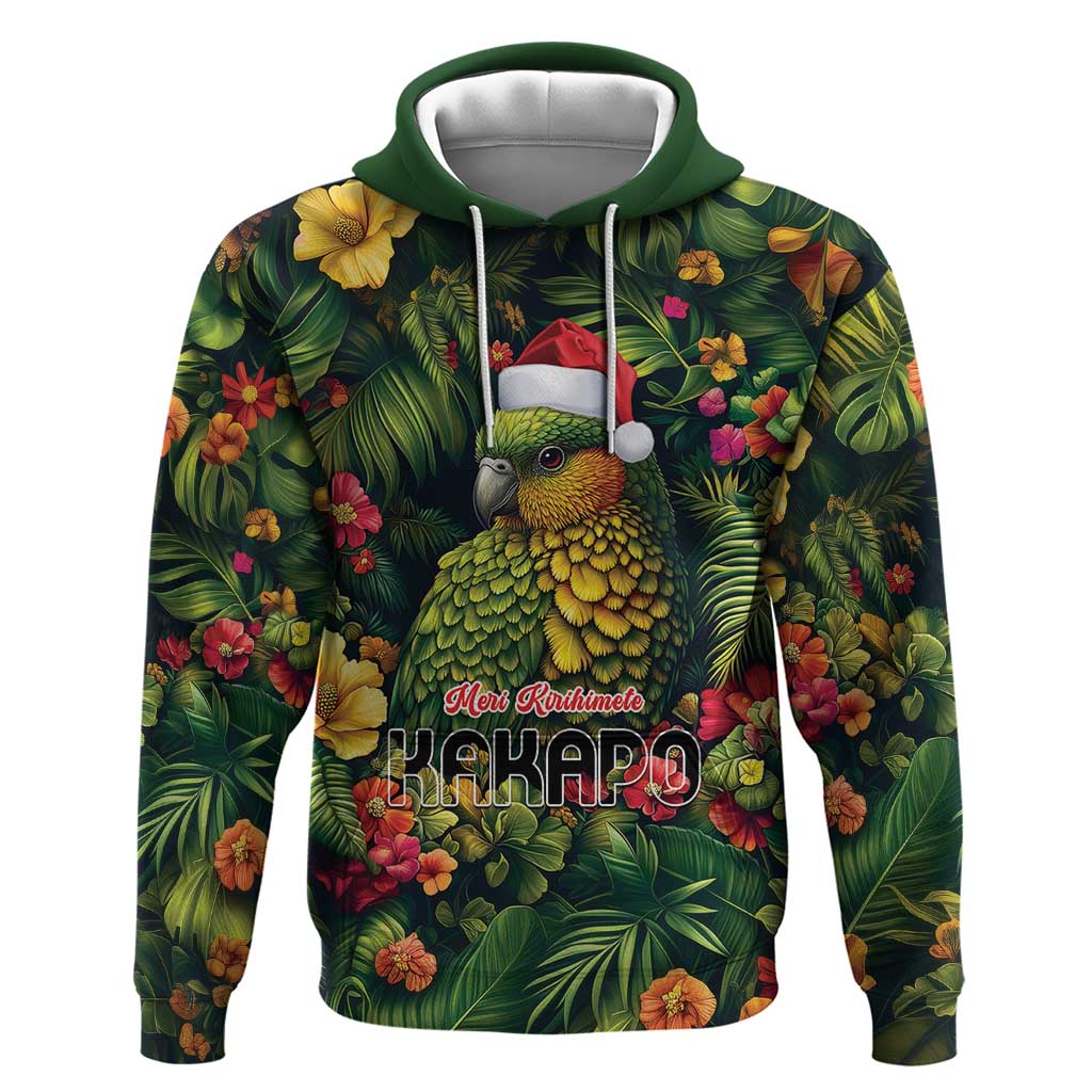 Meri Kirihimete Kakapo Hoodie New Zealand Christmas with Tropical Vibe