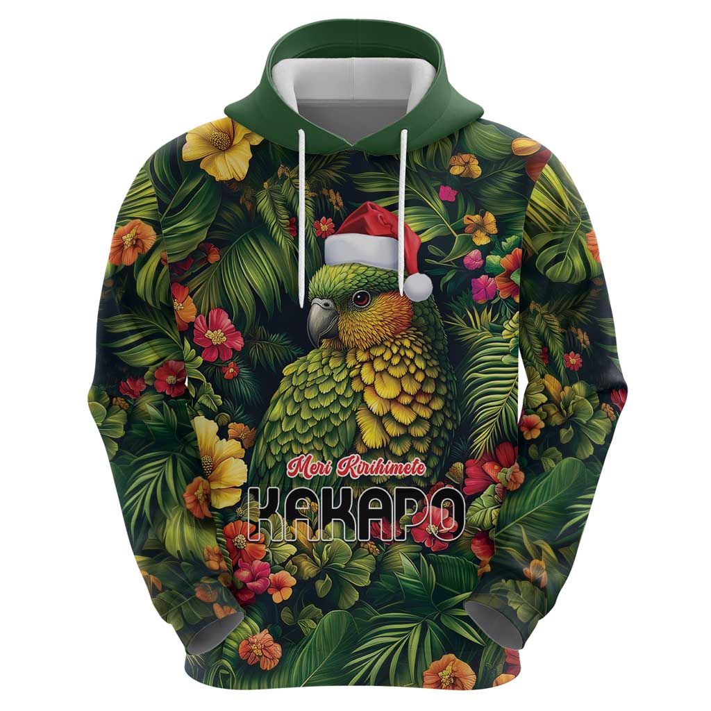 Meri Kirihimete Kakapo Hoodie New Zealand Christmas with Tropical Vibe