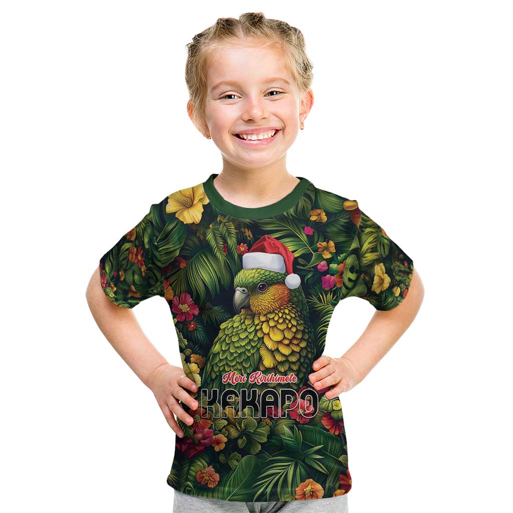 Meri Kirihimete Kakapo Kid T Shirt New Zealand Christmas with Tropical Vibe