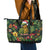 Meri Kirihimete Kakapo Leather Tote Bag New Zealand Christmas with Tropical Vibe