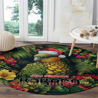 Meri Kirihimete Kakapo Round Carpet New Zealand Christmas with Tropical Vibe