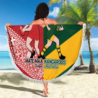 Australia-Tonga Rugby Pacific Custom Beach Blanket The Kangaroos and Mate Ma'a Tonga LT9 - Polynesian Pride