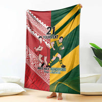 Australia-Tonga Rugby Pacific Custom Blanket The Kangaroos and Mate Ma'a Tonga LT9 - Polynesian Pride