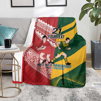 Australia-Tonga Rugby Pacific Custom Blanket The Kangaroos and Mate Ma'a Tonga LT9 - Polynesian Pride