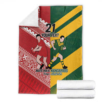 Australia-Tonga Rugby Pacific Custom Blanket The Kangaroos and Mate Ma'a Tonga LT9 - Polynesian Pride