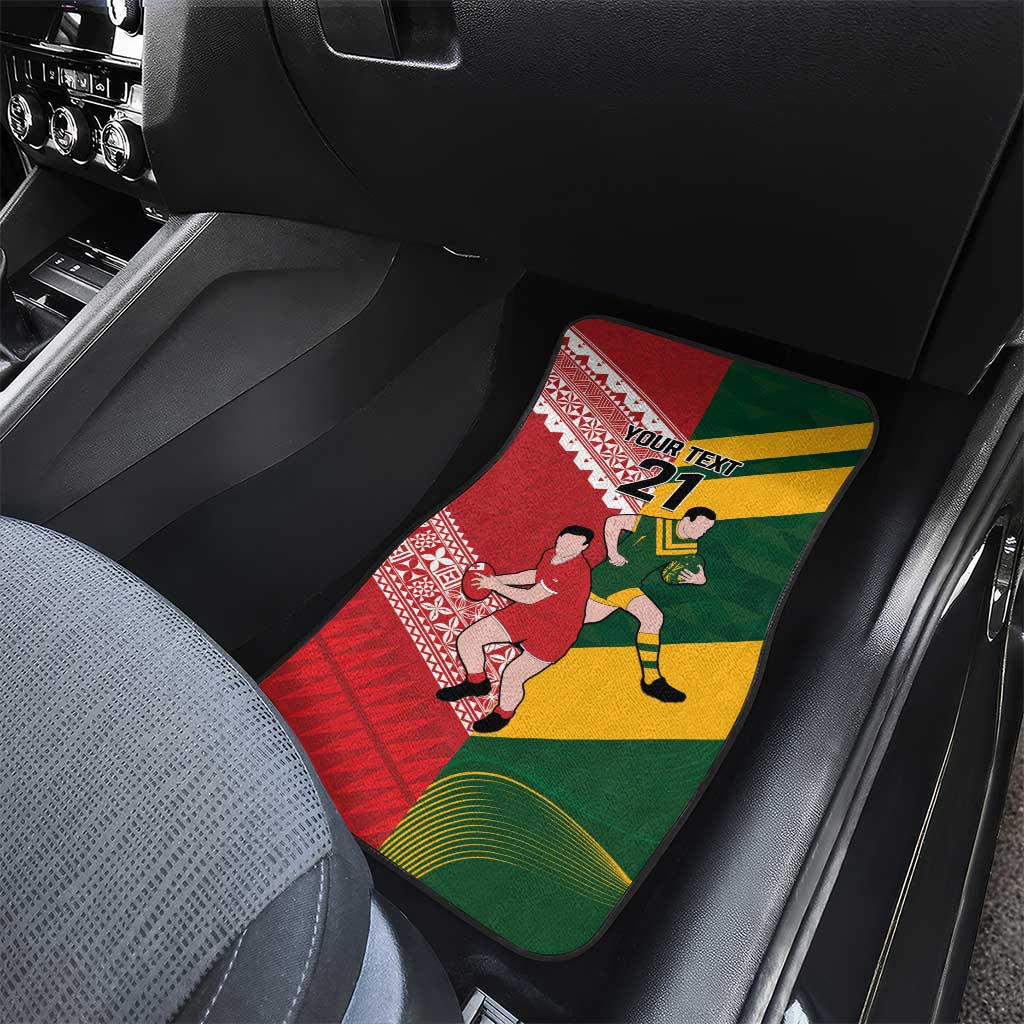 Australia-Tonga Rugby Pacific Custom Car Mats The Kangaroos and Mate Ma'a Tonga LT9 - Polynesian Pride