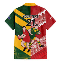 Australia-Tonga Rugby Pacific Custom Family Matching Mermaid Dress and Hawaiian Shirt The Kangaroos and Mate Ma'a Tonga