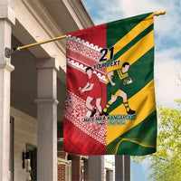 Australia-Tonga Rugby Pacific Custom Garden Flag The Kangaroos and Mate Ma'a Tonga LT9 House Flag Red-Green - Polynesian Pride