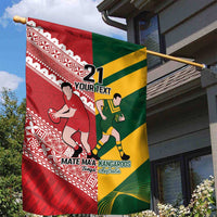 Australia-Tonga Rugby Pacific Custom Garden Flag The Kangaroos and Mate Ma'a Tonga LT9 - Polynesian Pride