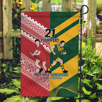 Australia-Tonga Rugby Pacific Custom Garden Flag The Kangaroos and Mate Ma'a Tonga LT9 Garden Flag Red-Green - Polynesian Pride
