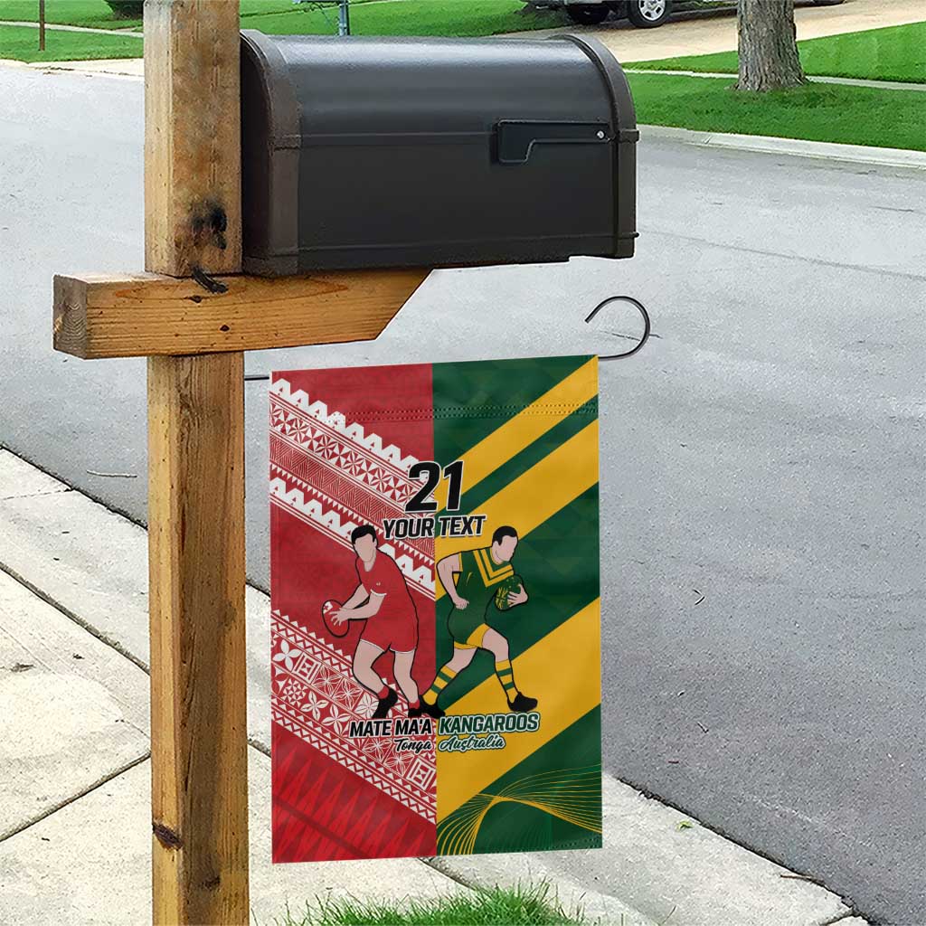 Australia-Tonga Rugby Pacific Custom Garden Flag The Kangaroos and Mate Ma'a Tonga LT9 - Polynesian Pride