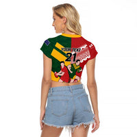 Australia-Tonga Rugby Pacific Custom Raglan Cropped T Shirt The Kangaroos and Mate Ma'a Tonga LT9 - Polynesian Pride