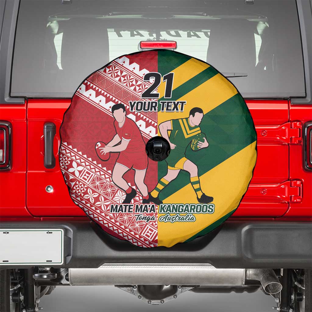 Australia-Tonga Rugby Pacific Custom Spare Tire Cover The Kangaroos and Mate Ma'a Tonga LT9 - Polynesian Pride
