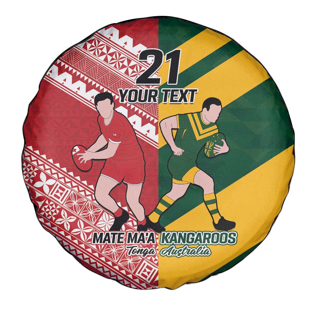 Australia-Tonga Rugby Pacific Custom Spare Tire Cover The Kangaroos and Mate Ma'a Tonga LT9 - Polynesian Pride