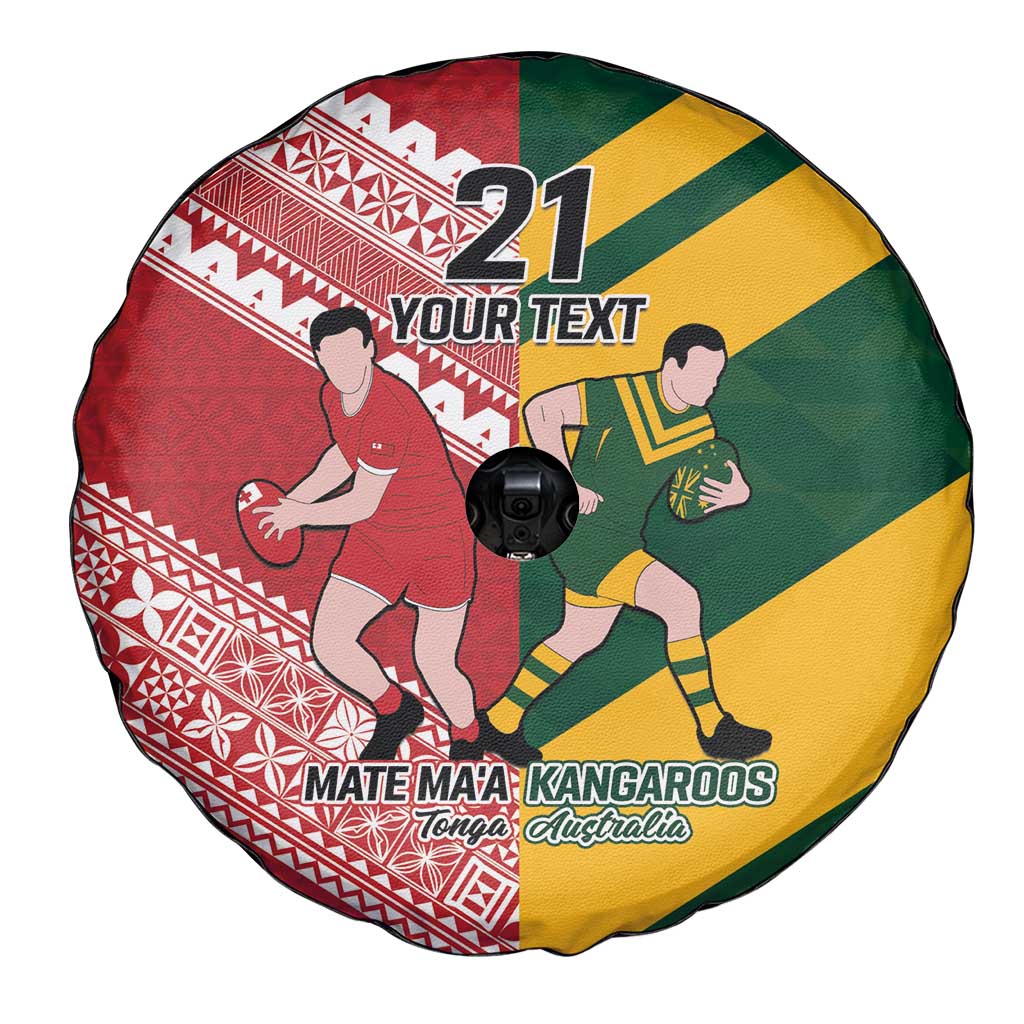 Australia-Tonga Rugby Pacific Custom Spare Tire Cover The Kangaroos and Mate Ma'a Tonga LT9 - Polynesian Pride