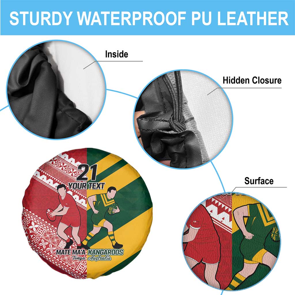 Australia-Tonga Rugby Pacific Custom Spare Tire Cover The Kangaroos and Mate Ma'a Tonga LT9 - Polynesian Pride