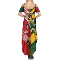Australia-Tonga Rugby Pacific Custom Summer Maxi Dress The Kangaroos and Mate Ma'a Tonga LT9 - Polynesian Pride