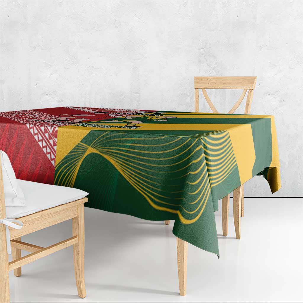 Australia-Tonga Rugby Pacific Custom Tablecloth The Kangaroos and Mate Ma'a Tonga LT9 - Polynesian Pride