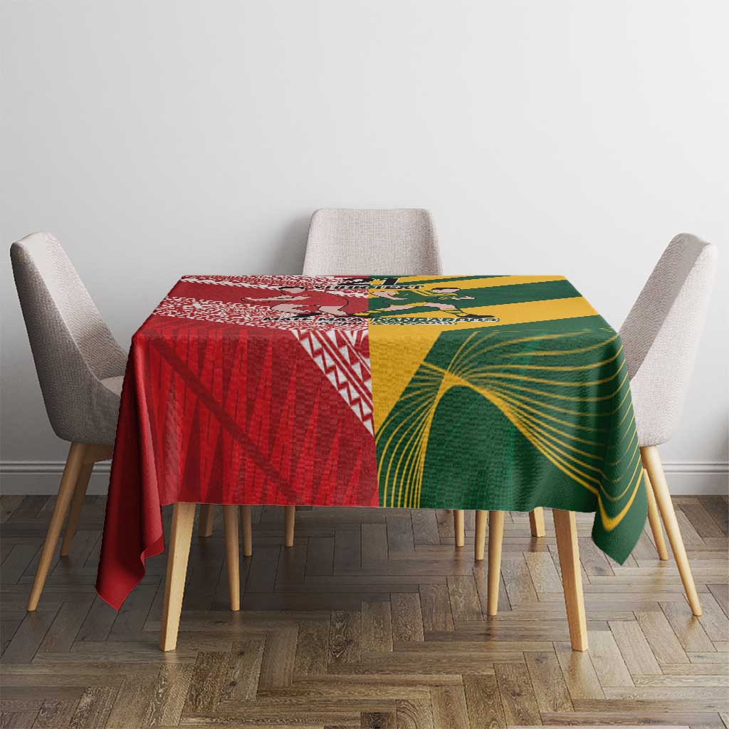 Australia-Tonga Rugby Pacific Custom Tablecloth The Kangaroos and Mate Ma'a Tonga LT9 - Polynesian Pride