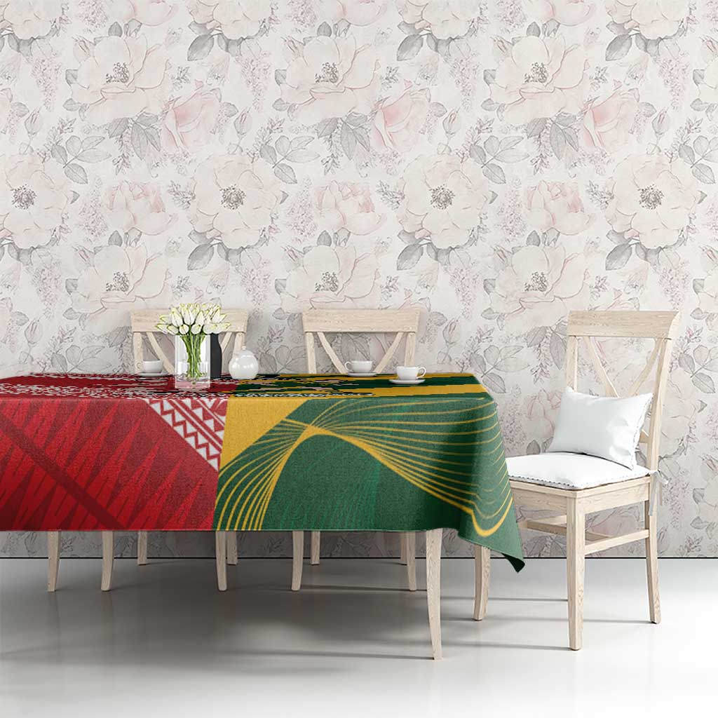 Australia-Tonga Rugby Pacific Custom Tablecloth The Kangaroos and Mate Ma'a Tonga LT9 - Polynesian Pride