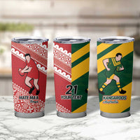 Australia-Tonga Rugby Pacific Custom Tumbler Cup The Kangaroos and Mate Ma'a Tonga LT9 - Polynesian Pride