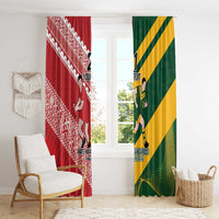 Australia-Tonga Rugby Pacific Custom Window Curtain The Kangaroos and Mate Ma'a Tonga LT9 - Polynesian Pride