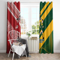 Australia-Tonga Rugby Pacific Custom Window Curtain The Kangaroos and Mate Ma'a Tonga LT9 - Polynesian Pride