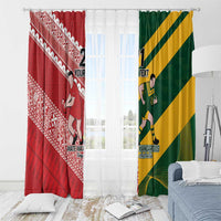 Australia-Tonga Rugby Pacific Custom Window Curtain The Kangaroos and Mate Ma'a Tonga LT9 - Polynesian Pride