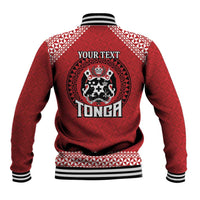 Tonga Rugby XIII Custom Baseball Jacket Mate Ma'a Tonga with Ngatu Pattern LT9 - Polynesian Pride