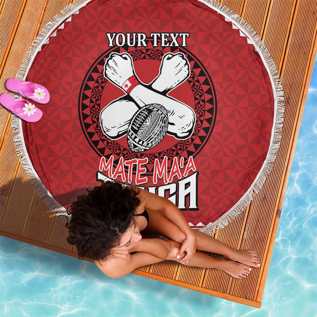 Tonga Rugby XIII Custom Beach Blanket Mate Ma'a Tonga with Ngatu Pattern LT9 - Polynesian Pride