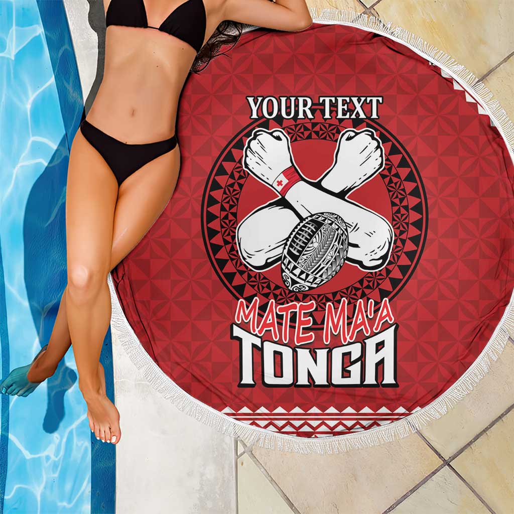 Tonga Rugby XIII Custom Beach Blanket Mate Ma'a Tonga with Ngatu Pattern LT9 - Polynesian Pride