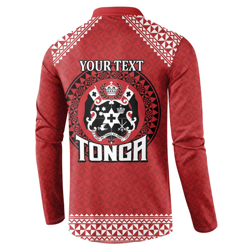 Tonga Rugby XIII Custom Button Sweatshirt Mate Ma'a Tonga with Ngatu Pattern LT9 - Polynesian Pride