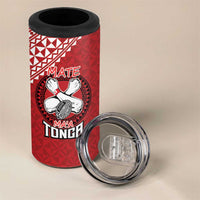 Tonga Rugby XIII Custom 4 in 1 Can Cooler Tumbler Mate Ma'a Tonga with Ngatu Pattern
