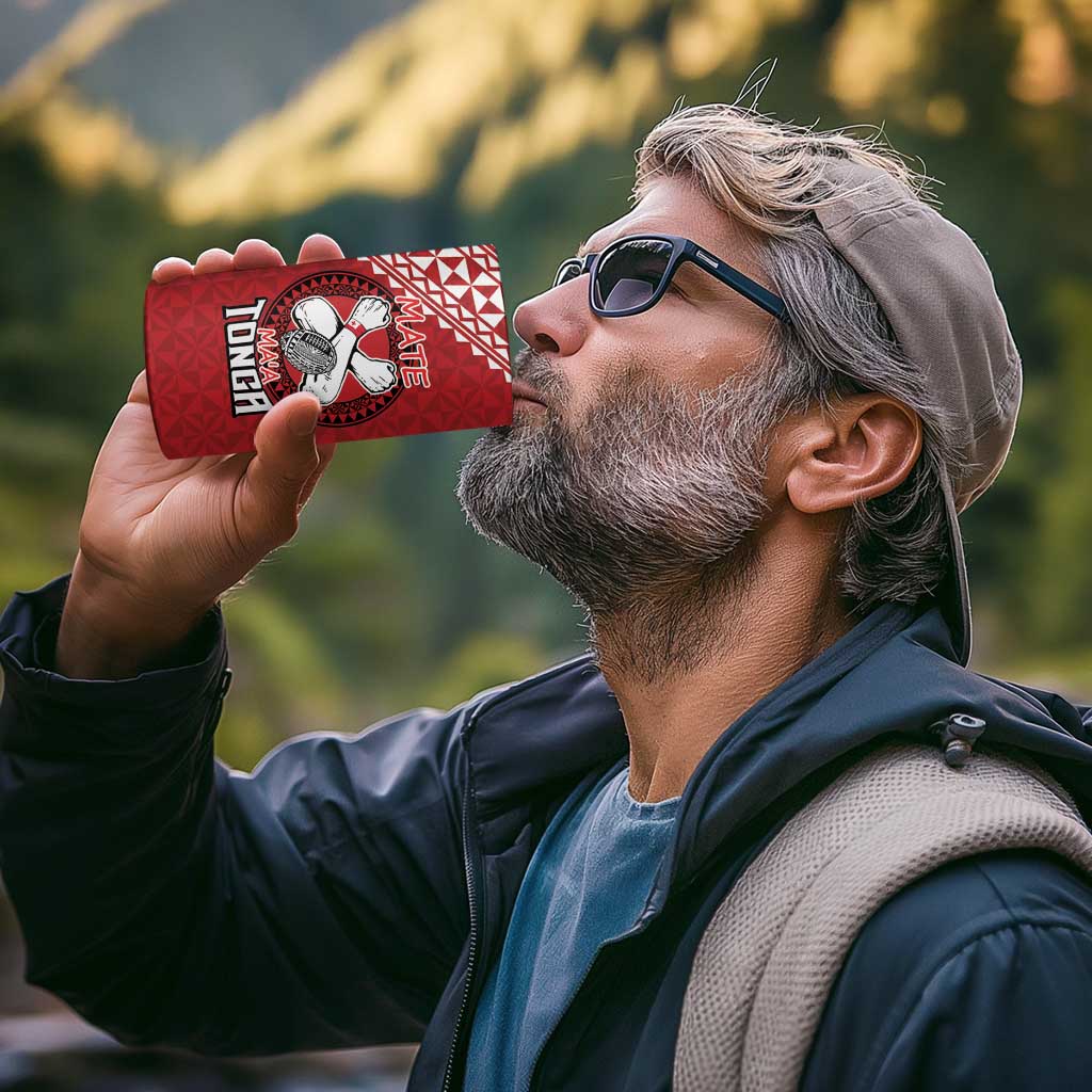 Tonga Rugby XIII Custom 4 in 1 Can Cooler Tumbler Mate Ma'a Tonga with Ngatu Pattern