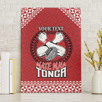 Tonga Rugby XIII Custom Canvas Wall Art Mate Ma'a Tonga with Ngatu Pattern LT9 Without Frame Red - Polynesian Pride