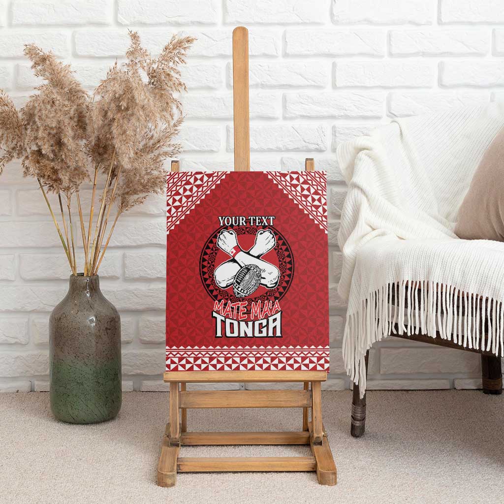 Tonga Rugby XIII Custom Canvas Wall Art Mate Ma'a Tonga with Ngatu Pattern LT9 - Polynesian Pride