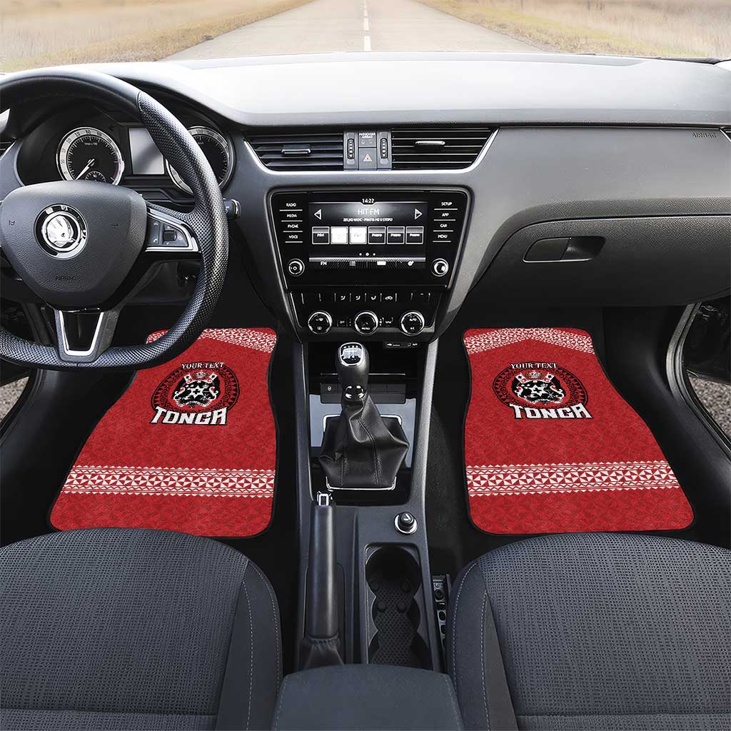 Tonga Rugby XIII Custom Car Mats Mate Ma'a Tonga with Ngatu Pattern LT9 Set 2pcs - Front Red - Polynesian Pride