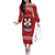 Tonga Rugby XIII Custom Family Matching Off The Shoulder Long Sleeve Dress and Hawaiian Shirt Mate Ma'a Tonga with Ngatu Pattern