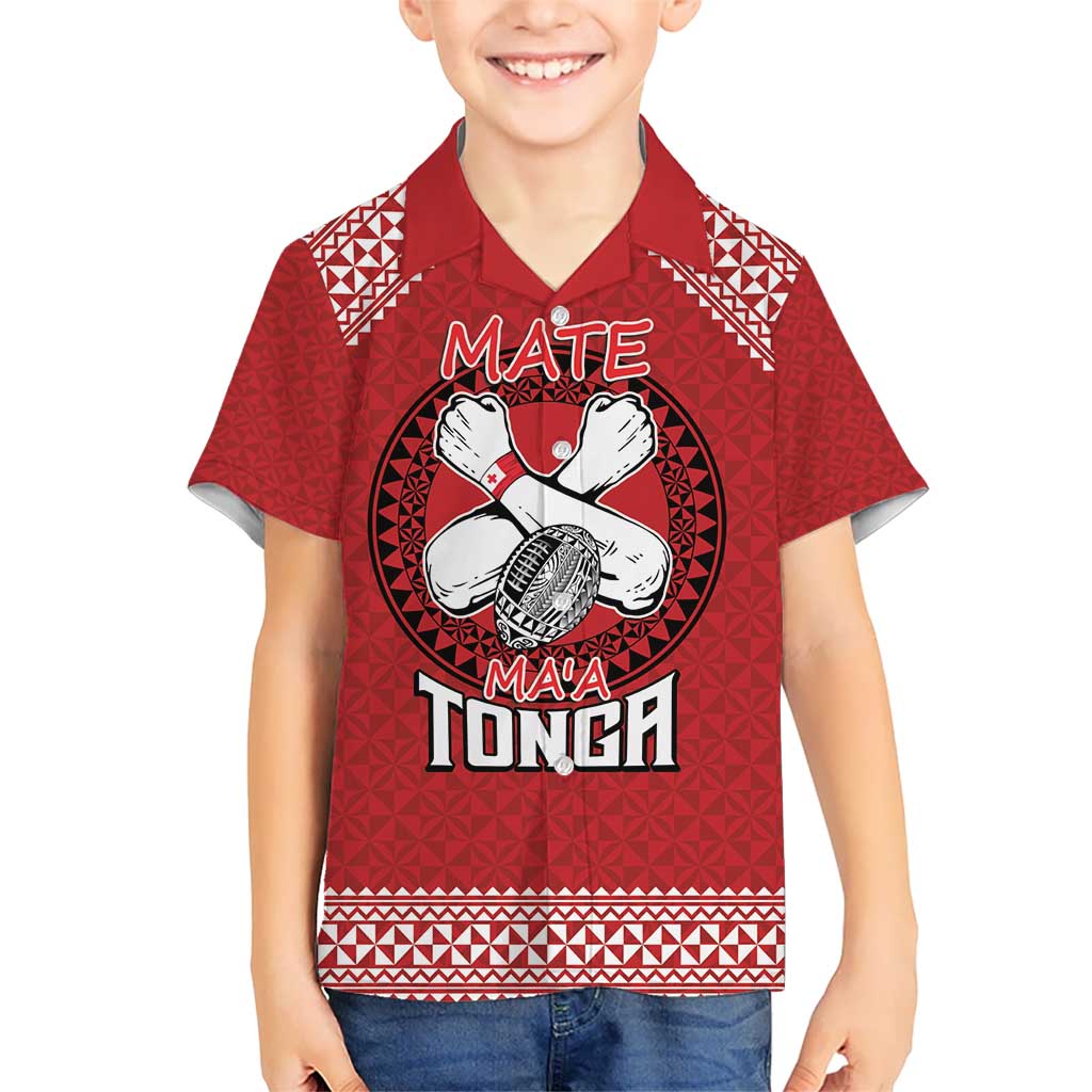 Tonga Rugby XIII Custom Hawaiian Shirt Mate Ma'a Tonga with Ngatu Pattern LT9 - Polynesian Pride