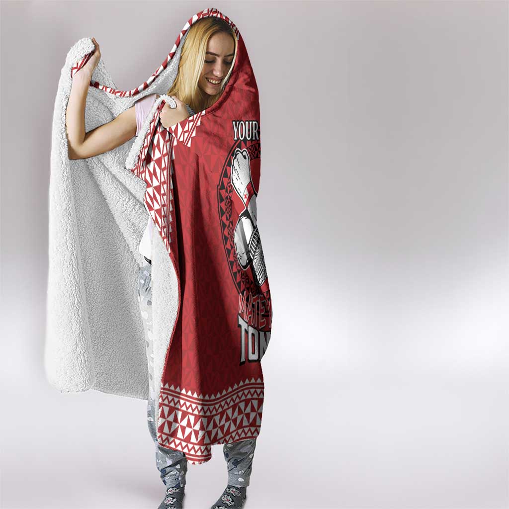 Tonga Rugby XIII Custom Hooded Blanket Mate Ma'a Tonga with Ngatu Pattern LT9 - Polynesian Pride