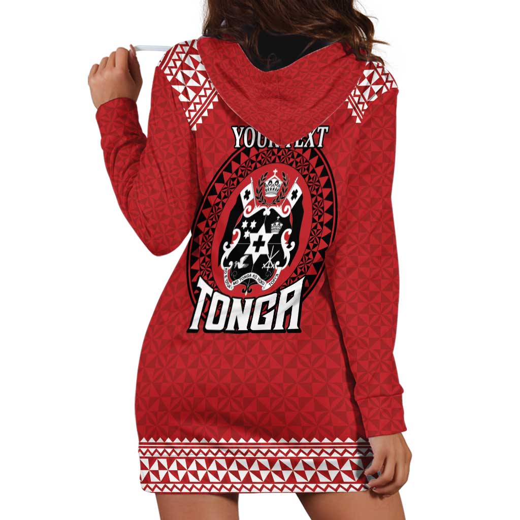 Tonga Rugby XIII Custom Hoodie Dress Mate Ma'a Tonga with Ngatu Pattern