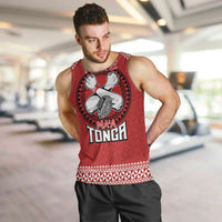 Tonga Rugby XIII Custom Men Tank Top Mate Ma'a Tonga with Ngatu Pattern LT9 Red - Polynesian Pride