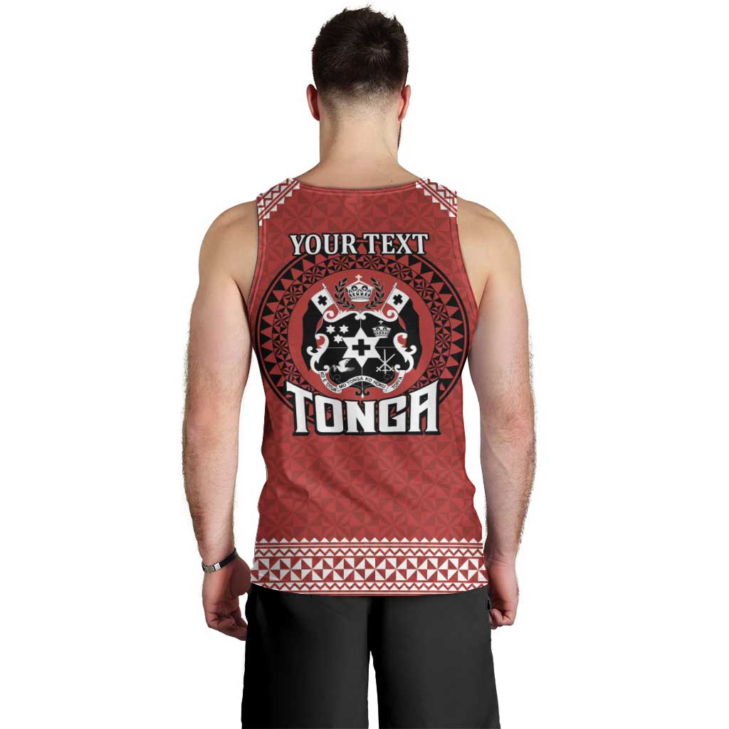 Tonga Rugby XIII Custom Men Tank Top Mate Ma'a Tonga with Ngatu Pattern LT9 - Polynesian Pride