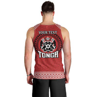 Tonga Rugby XIII Custom Men Tank Top Mate Ma'a Tonga with Ngatu Pattern LT9 - Polynesian Pride
