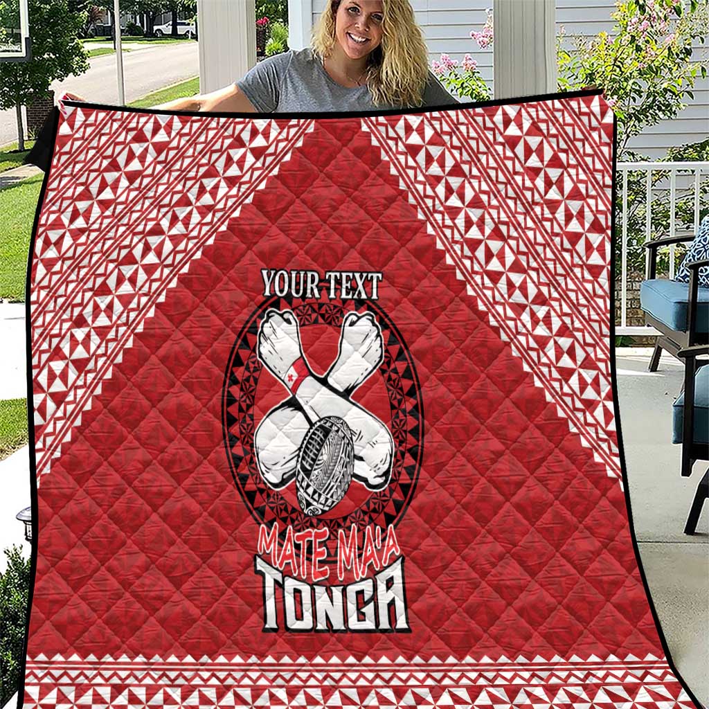 Tonga Rugby XIII Custom Quilt Mate Ma'a Tonga with Ngatu Pattern