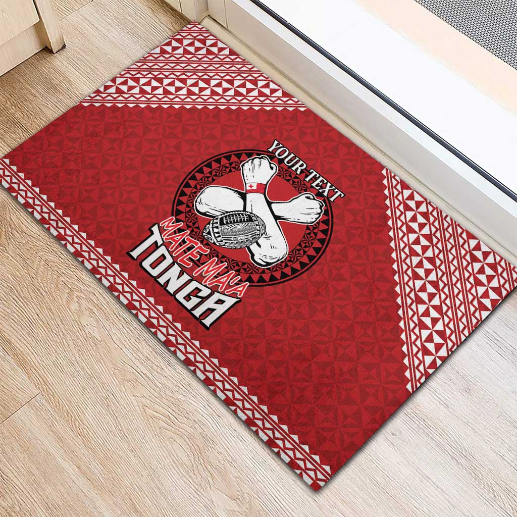 Tonga Rugby XIII Custom Rubber Doormat Mate Ma'a Tonga with Ngatu Pattern LT9 - Polynesian Pride
